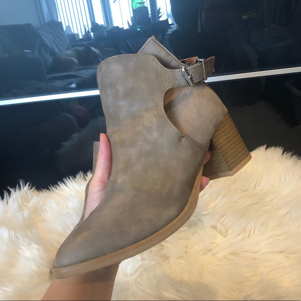Faux Leather Ankle Bootie with Buckles